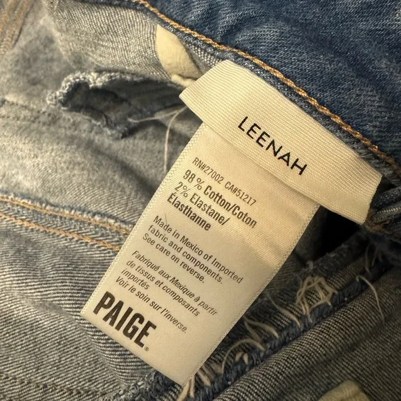 Paige Leenah Jeans Womens Size 31 Wide Leg Blue - Picture 13 of 14